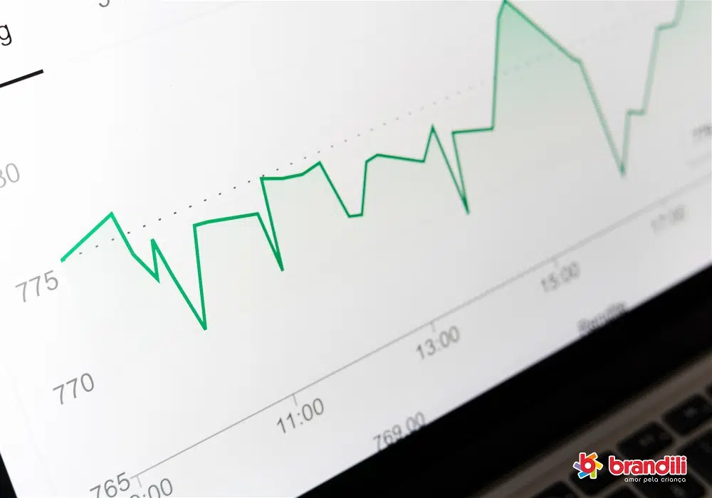 Gráfico verde em monitor