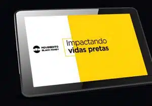 tablet com logo do movimento black money